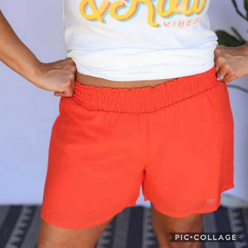 Orange Chiffon Shorts💥